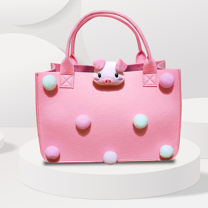 Felt Handbag - Felt Fabric Storage Tote Bags for Nursery Toys Cosmetics Makeu