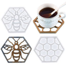 Coaster Molds 2 Pack Bee Honeycomb Silicone Molds for Epoxy Casting Home De