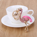 Animal Bird Key Chains for Car Rhinestone Bag Pendant Women Keyring(Pink)