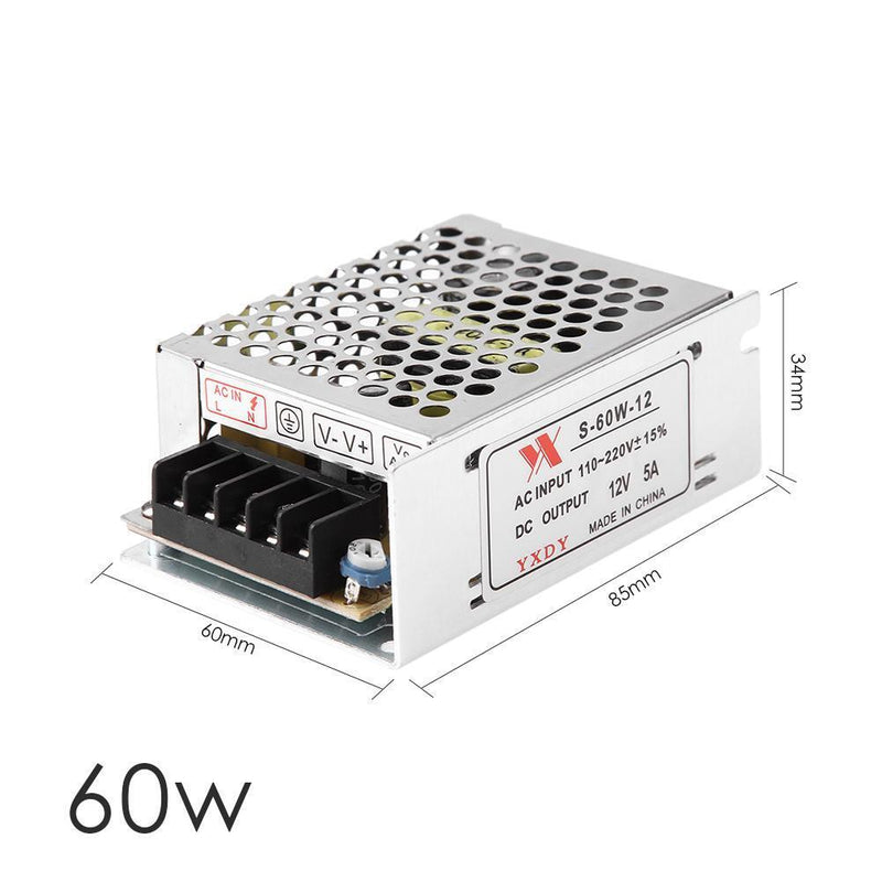 DC 12V 5A 60W Lighting Transformer LED Driver Switch Power Supply Adapter