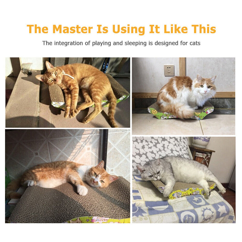 Corrugated Paper Cat Scratcher Grinding Nails Kitten Scratching Bed Pad Tra