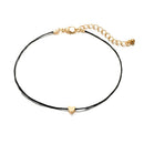 Girl Jewelry Foot Bracelet Beads Multilayer  Black Rope Chain Heart Anklets