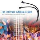 CPU PC Case Fan 4 Pin Extension Y Splitter Cable 4 Pin to 3/4 Pin (Black)