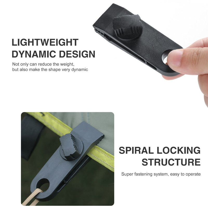 Outdoor Camping Tents Windproof Clamp Tighten Canopy Fixed Buckle (20pcs) Newly