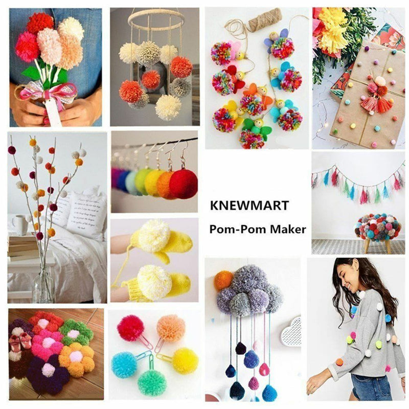 Yarn Needle Craft Hand Kits Pompom Maker Fluff Ball Wool Knitting Weaver Tool