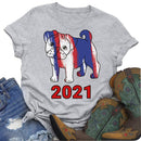 Independence Day Print Dog Tea (Light Grey M) T-Shirt