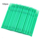 100pcs Disposable Cotton Swabs Tattoo Makeup Eyelash Tattoo Swabs(Green)