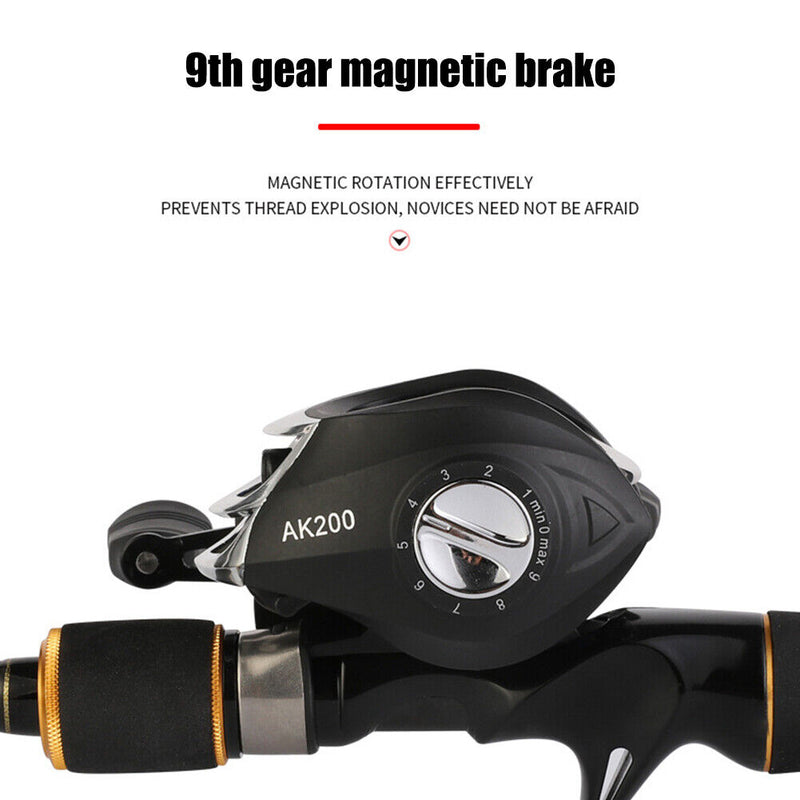 8kg Drag Strong Brake Low Profile Baitcasting Fishing Reel Metal Fishing Tackle