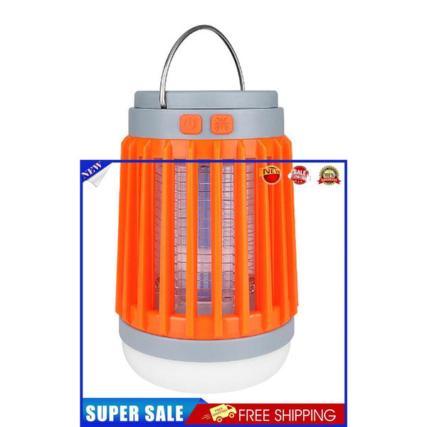Bug Zapper Solar Powered UV LED Mosquito Insects Bugs Killer (Orange)