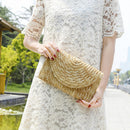 Wheat Straw Woven Clutch Handmade Lady Wallet Casual Purse Bag Envelope Handbags
