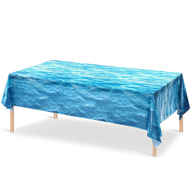 3pcs Ocean Wave Tablecloth Prints Dining Desk Table Cover Beach Picnic Blanket