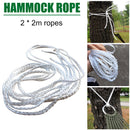 2pcs 2m Hammock Tied Rope Park Tree Hanging Swing Chair Bed Strap (White) Newly