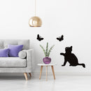Cat Butterfly Printed PVC Waterproof Self-adhesive Removable Wall Stickers Newly