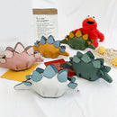 Women Contrast Color Messenger Bag Female PU Leather Dinosaur Mini Shoulder Bags