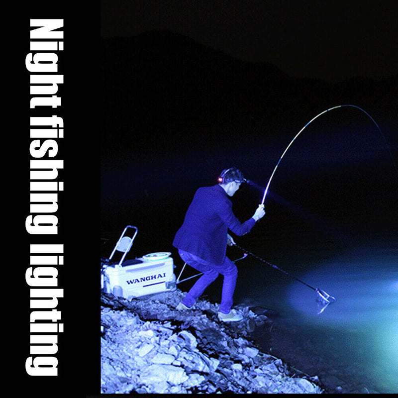 LED Headlight Sensor USB Rechargeable Cap Hat 100LM Clip Night Fishing Head Lamp