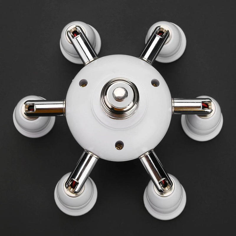 Adjustable E27 Splitter 7 Heads Lamp Base LED Bulb Adapter Holder Socket Newly