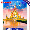 5D DIY Full Round Drill Diamond Painting Cartoon Castle Home Wall Art Craft Gift