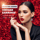 Moonstone Hook Earrings Round Rainbow Gemstones for Women Retro Christmas G