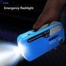 Solar Hand Crank Radio AM/FM Radio with LED Flashlight for Outdoor (Blue) Newly