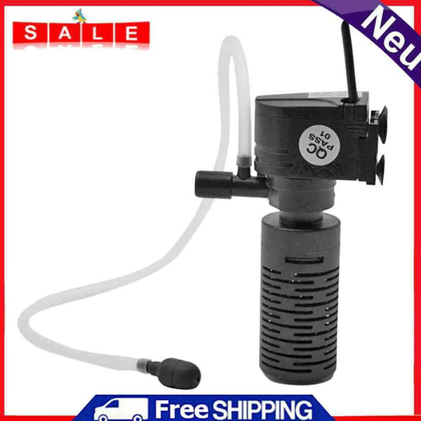 3W 220V 3 in 1 Mini Fish Tank Filter for Aquarium Pond Oxygen Submersible Water