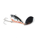 22g Plastic Long-cast Iron Plate Hard Lures with Rotating Sequins (Black)