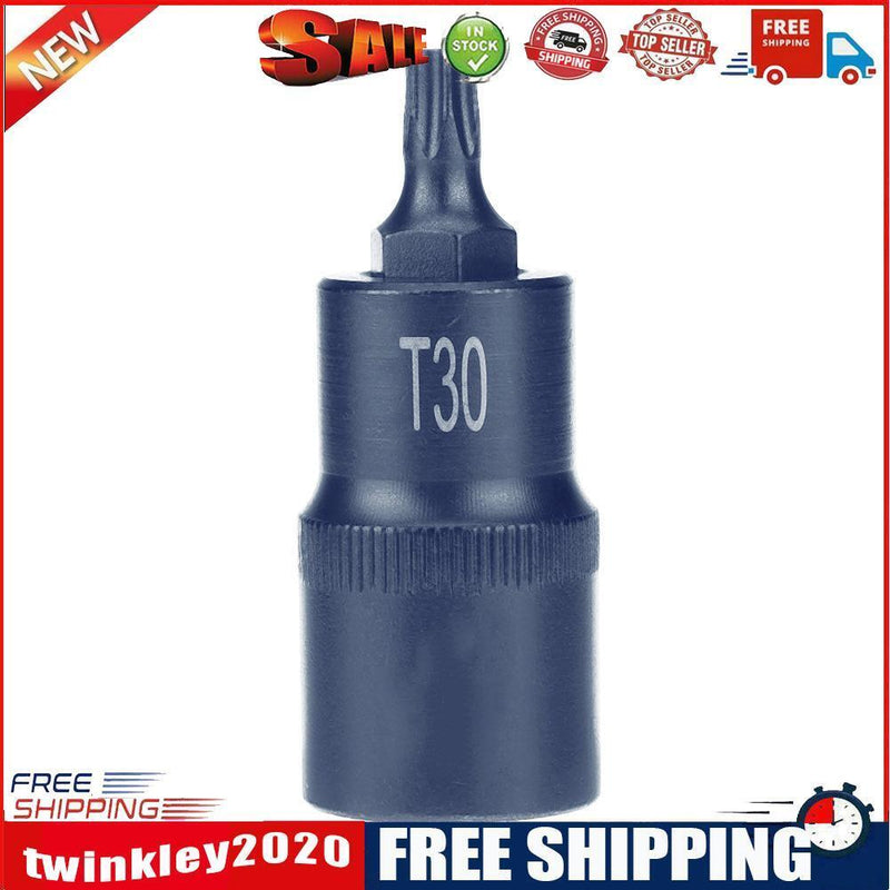 Torx Screwdriver Adapter Bit 1/2 in Socket Bits Drive Sockets Hand Tool(T30