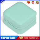 Portable Zipper Jewelry Case Travel Ring Holder Earrings Box (Sky Blue)