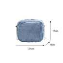 Retro Women Plush Solid Color Messenger Bag Chain Small Handbags (01 Blue)