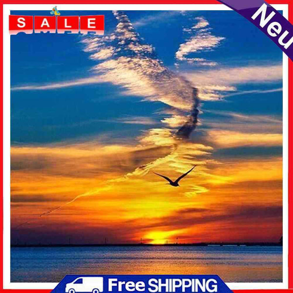 Oil Paint By Numbers Picture DIY Painting Ocean Sunset Acrylic Paint Decor