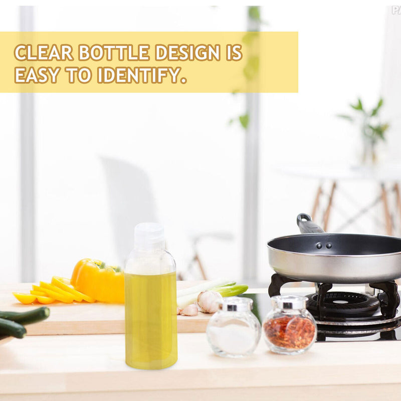 Portable Condiment Bottles with Cover - Clear Bottles for Easily Identity