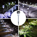 10pcs LED Solar Light Mini Steel Tube Lawn Stake Lamp Garden Decor (White) Newly