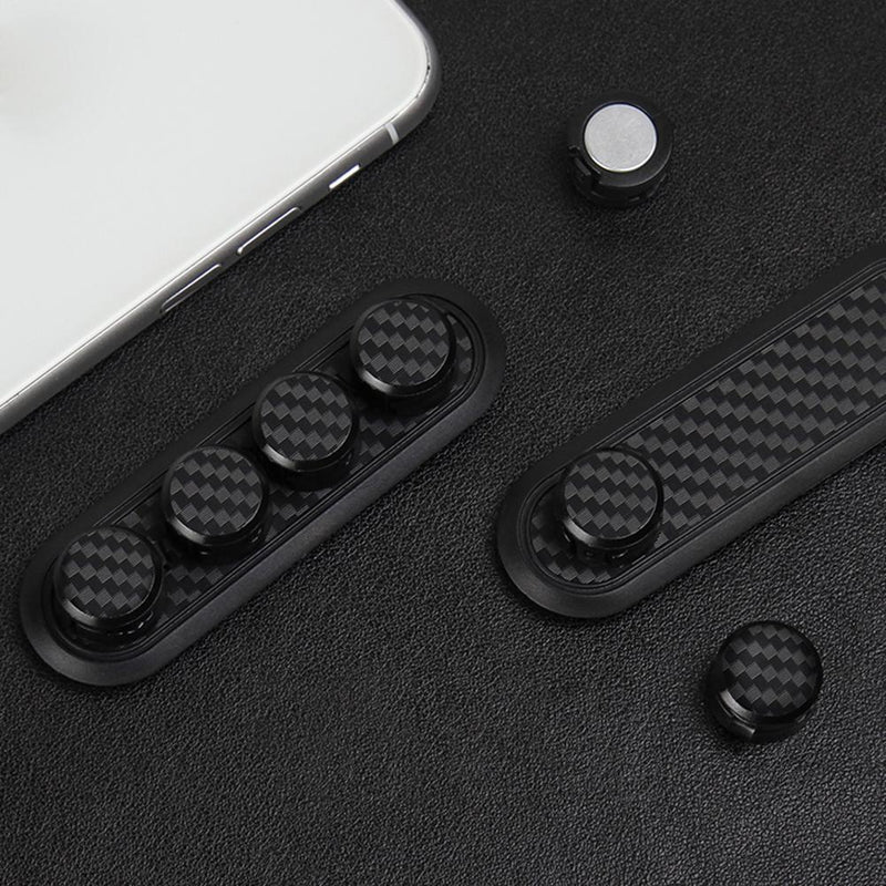 Magnetic Cable Organizer Clip Carbon Fiber Look Desktop USB Data Cable Hold