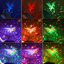 Rotary USB LED Night Light Star Projector Battery Child Bedroom Lamp (Blue)