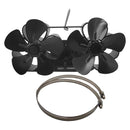 10Blade Dual Head Heat Powered Stove Fan Mini Fireplace Furnace Air Blower~