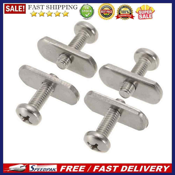 4pcs Stainless Steel Threads Kayak Rail Track M6 Screw Nuts Mounting Accessories