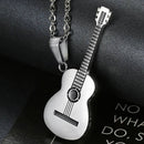 Chain Necklace Titanium Steel Guitar Pendant Necklace Jewelry for Women Men