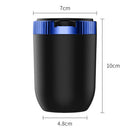LED Light Car Ashtray Universal Cigarette Cylinder Holder with Lid (Blue) Newly