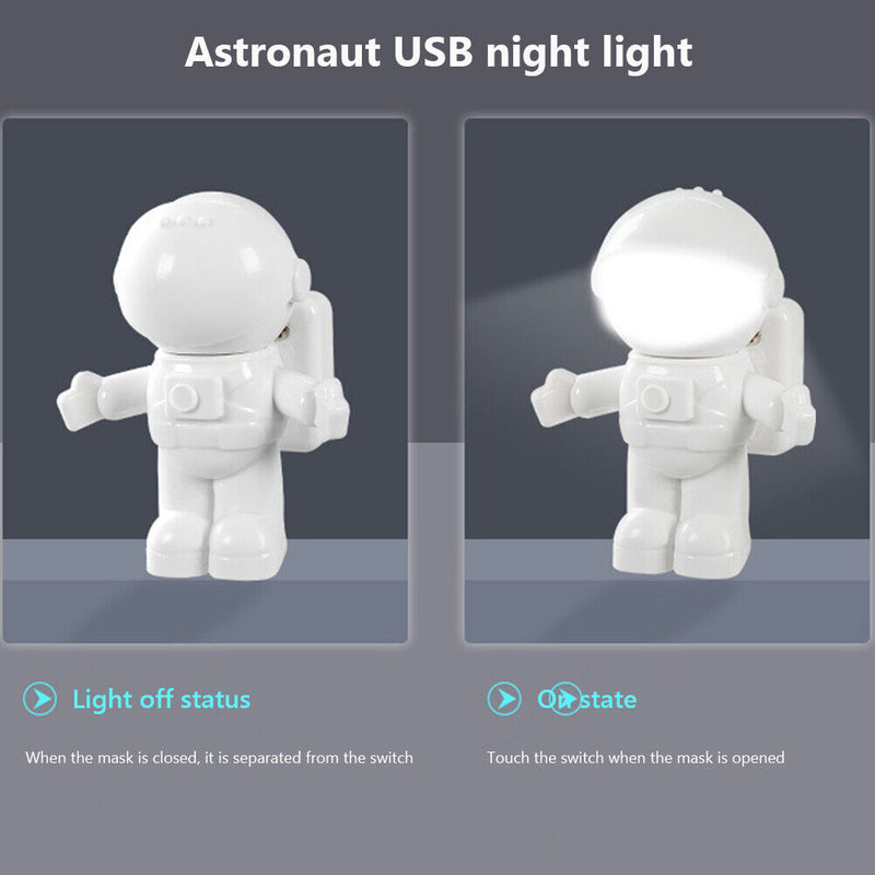 USB Powered Night Light Astronaut Shape Read Desk Lamp DC 5V Laptop-LE