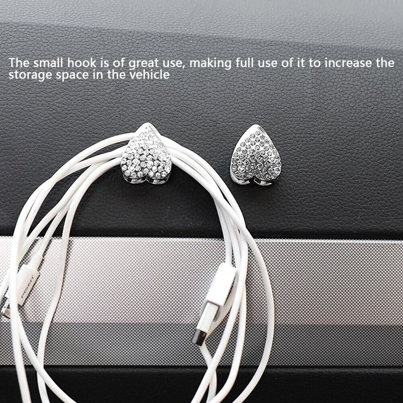 Rhinestone Adhesive Car Hook Organizer Storage Hanger for Auto Home Decorations