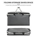 Folding Picnic Basket Outdoor BBQ Travel Camp Storage Box Organizer (Grey) Newly