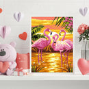 Frameless Oil Paint By Numbers Flamingo DIY Canvas Picture Craft for Home