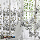 Peony Curtain Living Room Bedroom Home Door Window Curtain (Grey) Newly