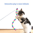 Funny Cat Stick w Crisp Bell Caterpillar Interactive Teaser Wand (Rainbow)