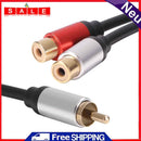 Metal 1 Male to Dual 2-RCA Female Adapter Stereo Y Adapter Splitter Audio Cable