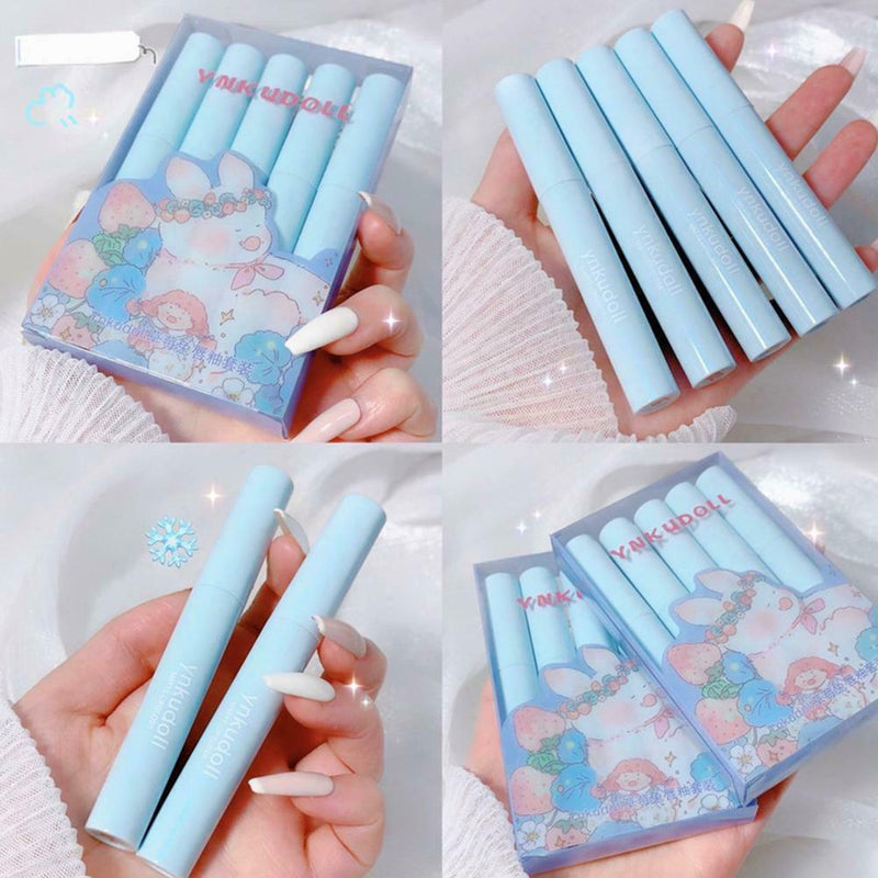 5 Pieces Lipstick Tint Set Matte Tube Long Lasting Lips Kit Makeup Cup O1O5