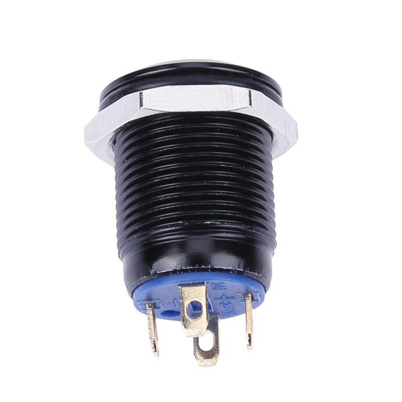 12mm Waterproof Flat Head Top Metal Momentary Push Button On/Off Switch m