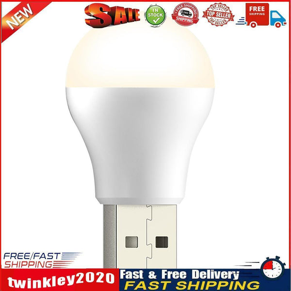USB Night Bulb Portable Small Book Lamps LED Reading Light (Warm Light) Newly