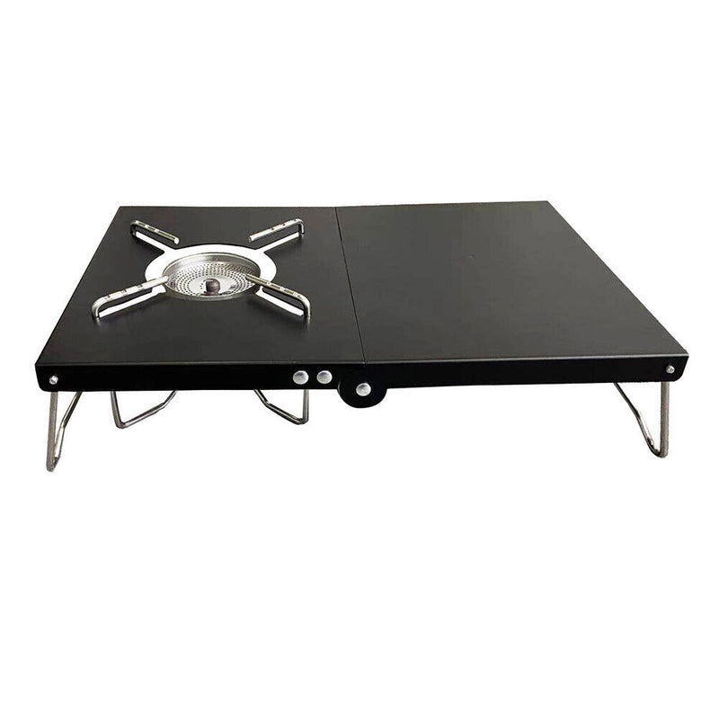 Mini Camping Table Outdoor Heat Shield Stove Stand Folding Desk (Black) Newly
