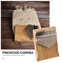 17 Keys Kalimba Pine Musical Instrument Thumb Finger Piano for Beginner Newly