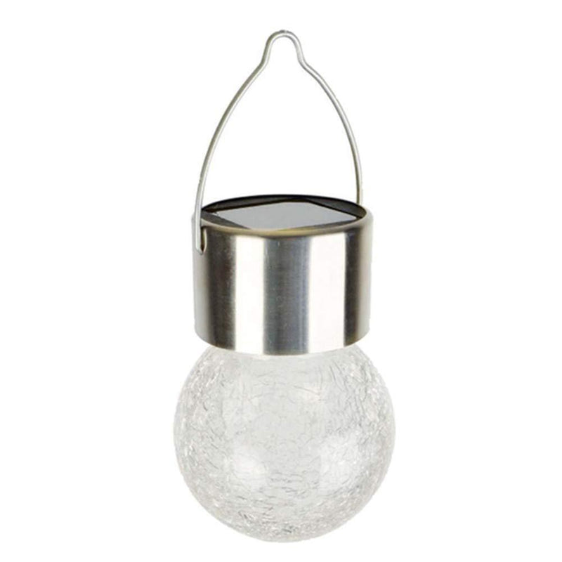 5pcs LED Solar Lamp Cracked Glass Ball Hanging Light Waterproof Decor(B)
